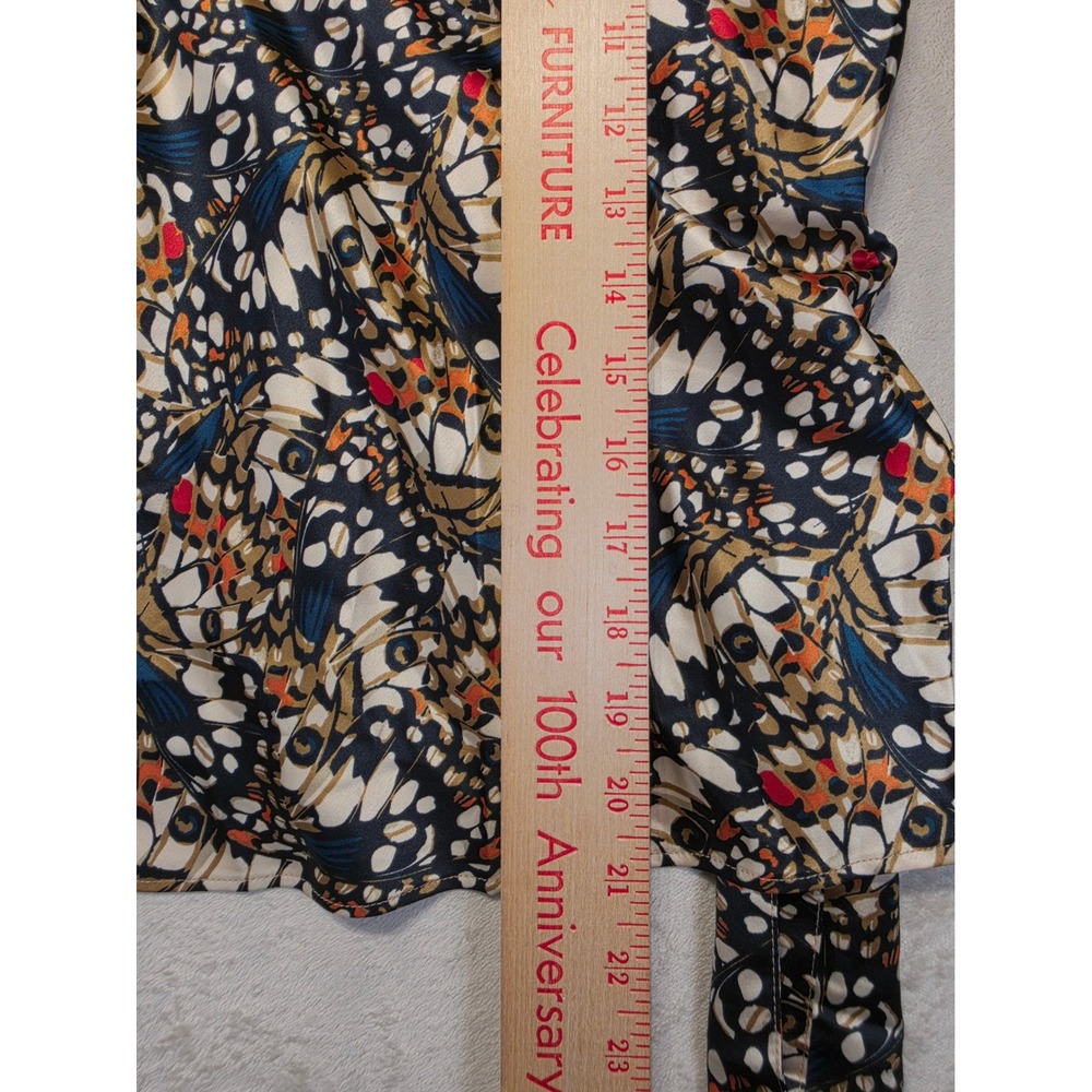 Wildfang Butterfly Wing‎ Print V-Neck Sleeveless Top with Side Tie Large NWT - Picture 11 of 12